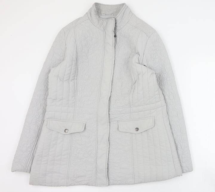 BHS Womens Grey   Pea Coat Coat Size 16  Zip