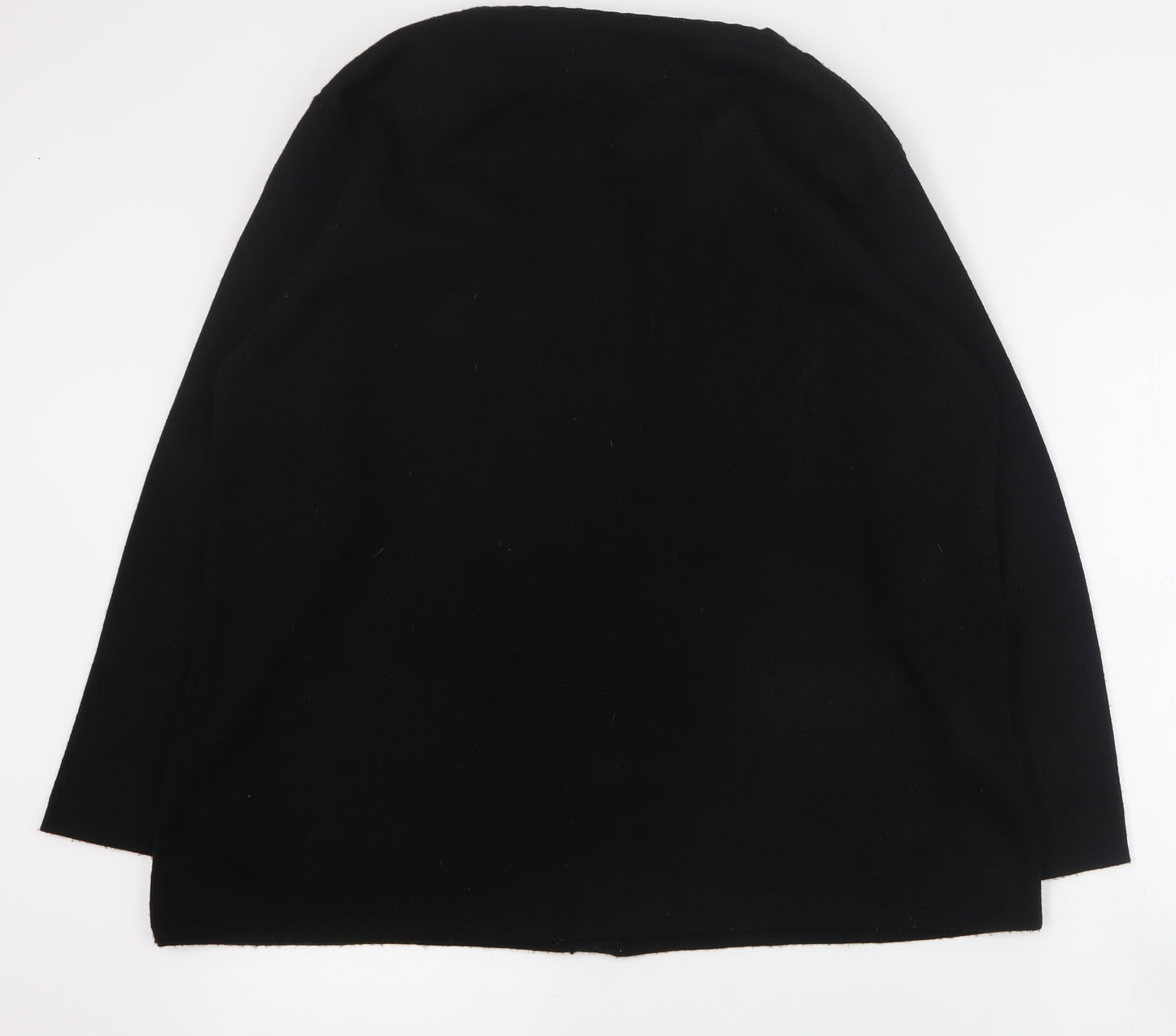 Roman Womens Black V-Neck  Acrylic Cardigan Jumper Size L