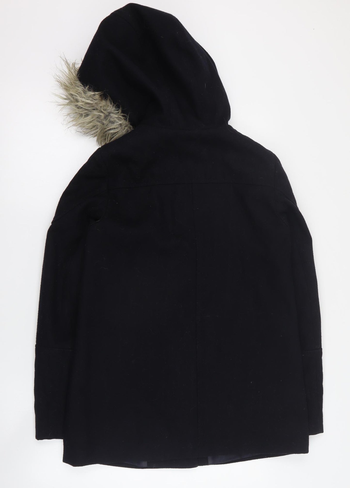New Look Womens Black   Overcoat Coat Size 8  Zip