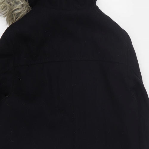 New Look Womens Black   Overcoat Coat Size 8  Zip