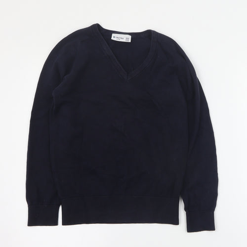 Trutex Boys Blue V-Neck  Cotton Pullover Jumper Size 2XS  Pullover