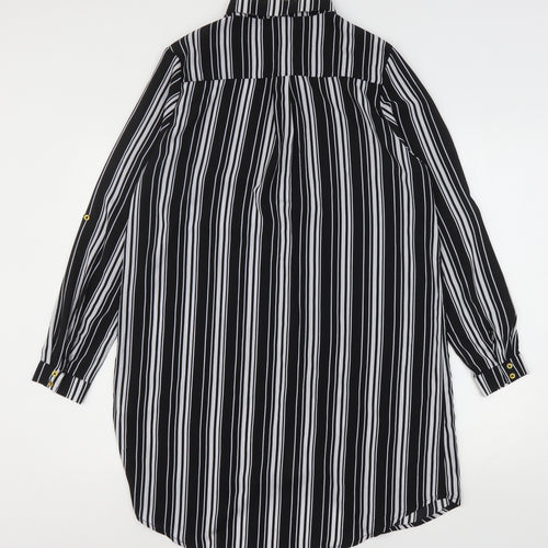 Kiah Womens Multicoloured Striped Polyester Shirt Dress  Size 12  Collared