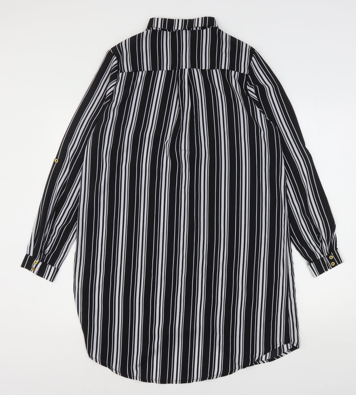 Kiah Womens Multicoloured Striped Polyester Shirt Dress  Size 12  Collared