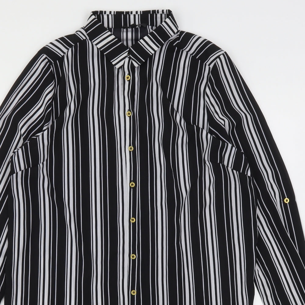 Kiah Womens Multicoloured Striped Polyester Shirt Dress  Size 12  Collared