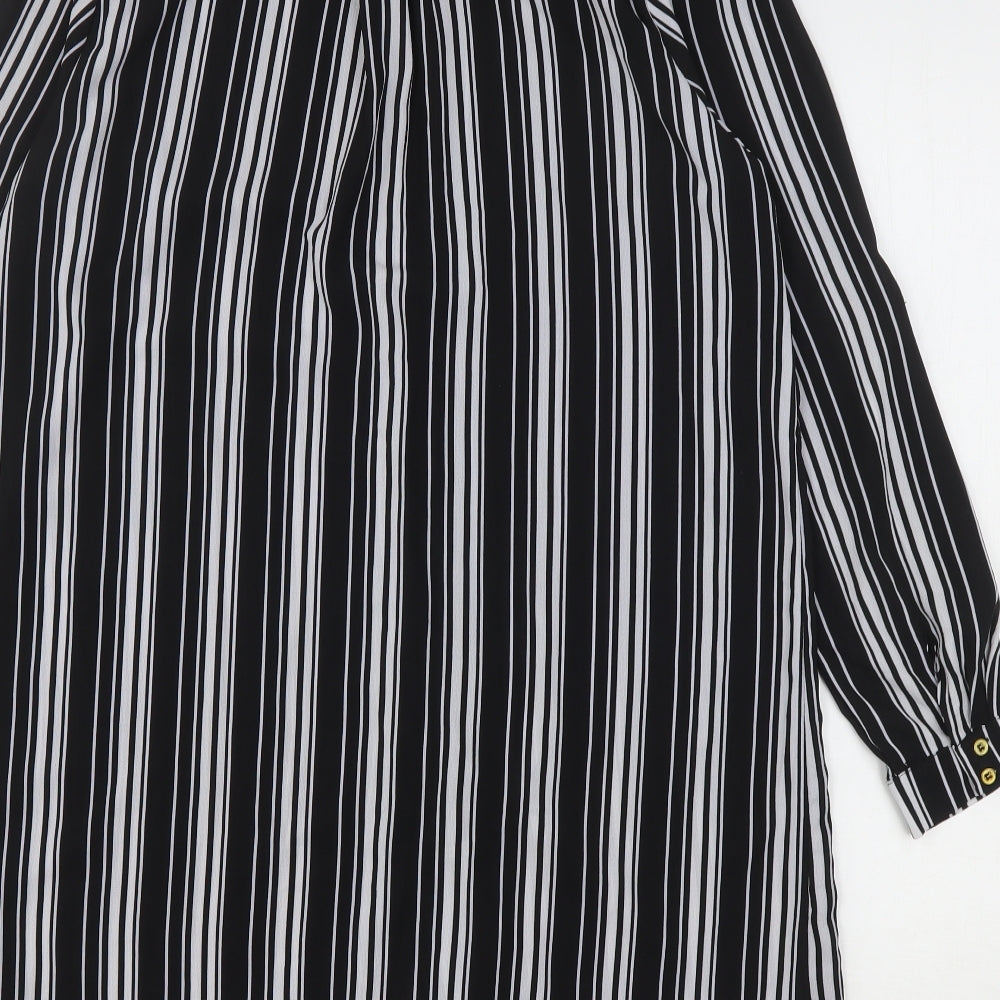 Kiah Womens Multicoloured Striped Polyester Shirt Dress  Size 12  Collared