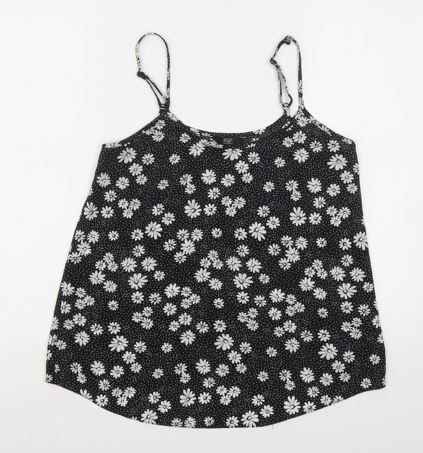 F&F Womens Multicoloured Floral Polyester Camisole Blouse Size 8 Round Neck