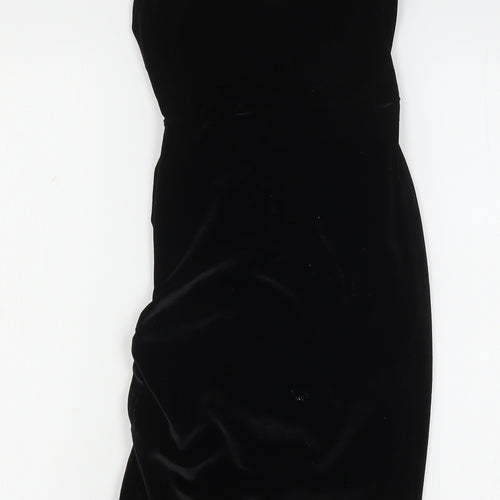 PRETTYLITTLETHING Womens Black  Polyester Bodycon  Size 6  V-Neck