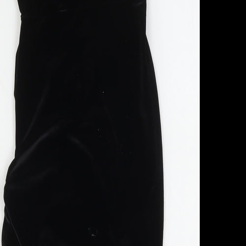 PRETTYLITTLETHING Womens Black  Polyester Bodycon  Size 6  V-Neck