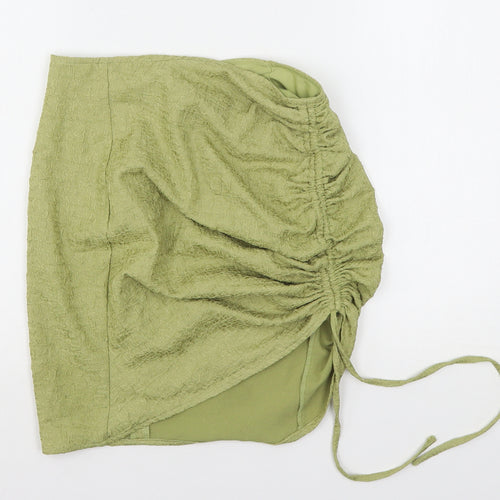 PRETTYLITTLETHING Womens Green  Polyester Mini Skirt Size 8