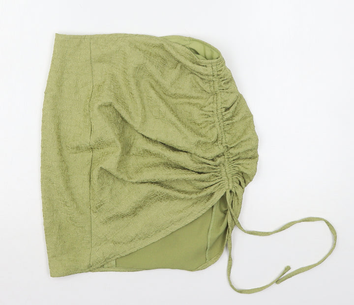 PRETTYLITTLETHING Womens Green Polyester Mini Skirt Size 8