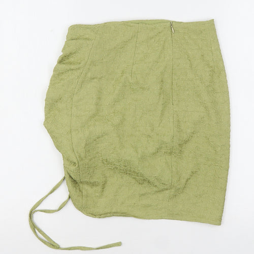 PRETTYLITTLETHING Womens Green  Polyester Mini Skirt Size 8
