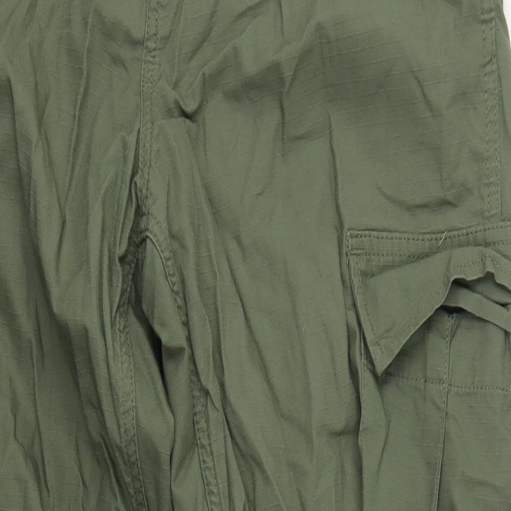Carhartt WIP Mens Green  Cotton Cargo Trousers Size 34 L32 in Regular Button