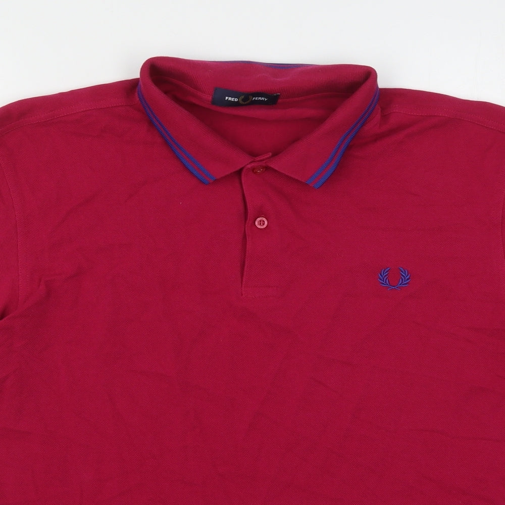 Fred Perry Mens Purple  Cotton  Polo Size XL Collared