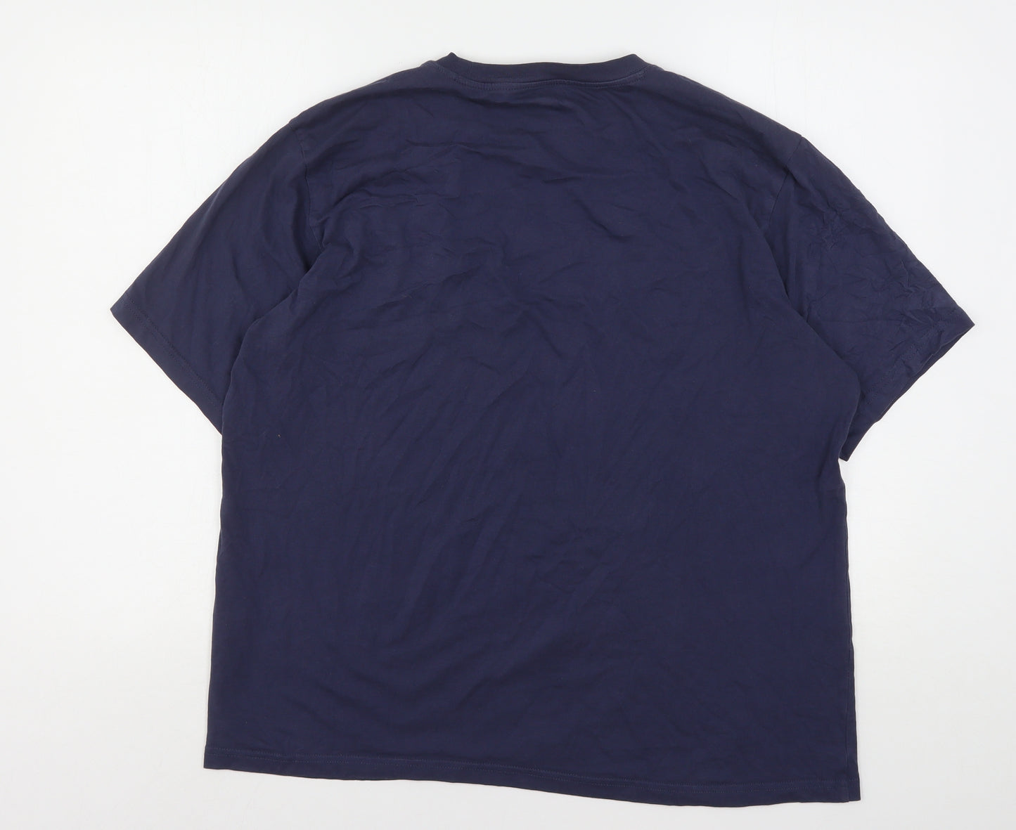 Dickies Mens Blue  Polyester  T-Shirt Size L Round Neck
