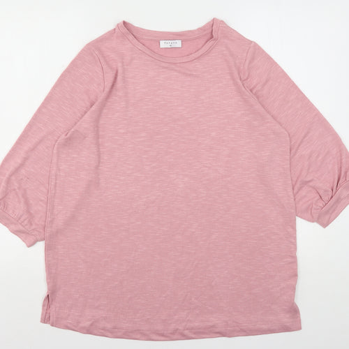 Papaya Womens Pink Round Neck  Viscose Pullover Jumper Size M