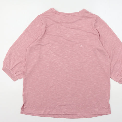 Papaya Womens Pink Round Neck  Viscose Pullover Jumper Size M