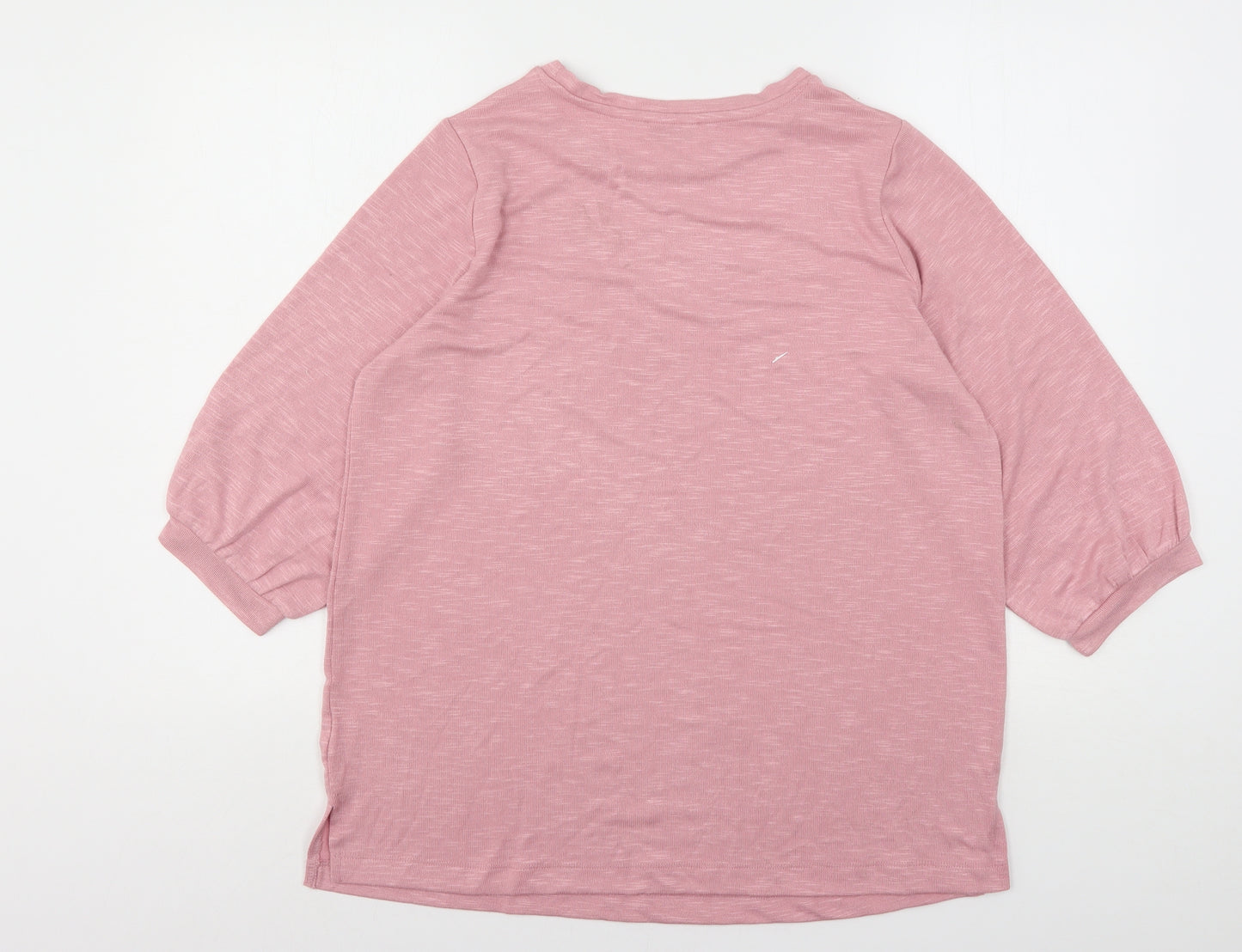Papaya Womens Pink Round Neck  Viscose Pullover Jumper Size M