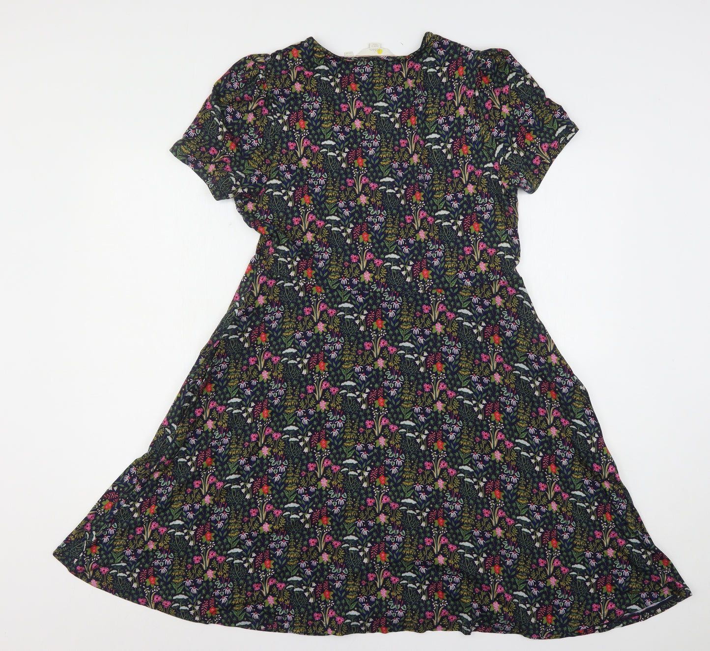 Boden Womens Multicoloured Floral Viscose A-Line  Size 14  Round Neck