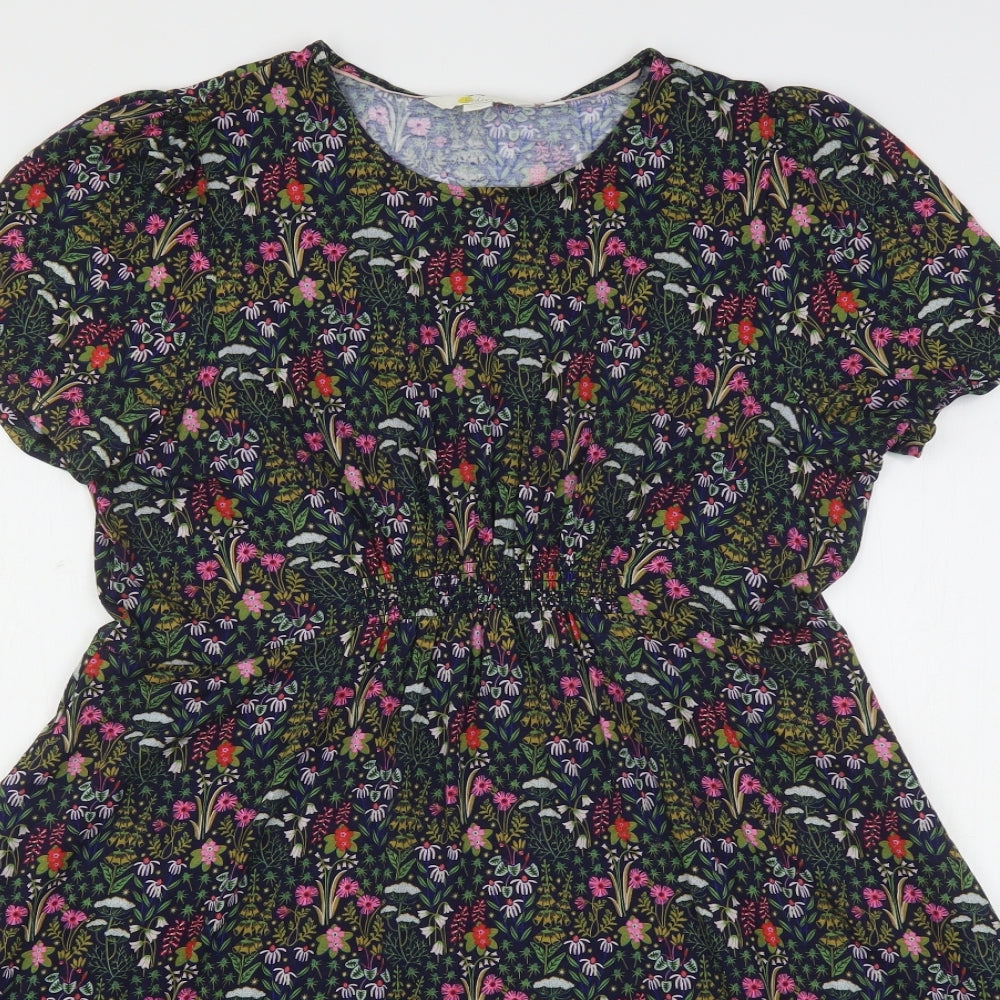 Boden Womens Multicoloured Floral Viscose A-Line  Size 14  Round Neck