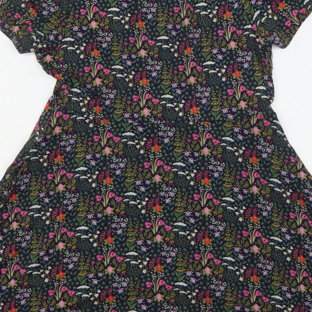 Boden Womens Multicoloured Floral Viscose A-Line  Size 14  Round Neck