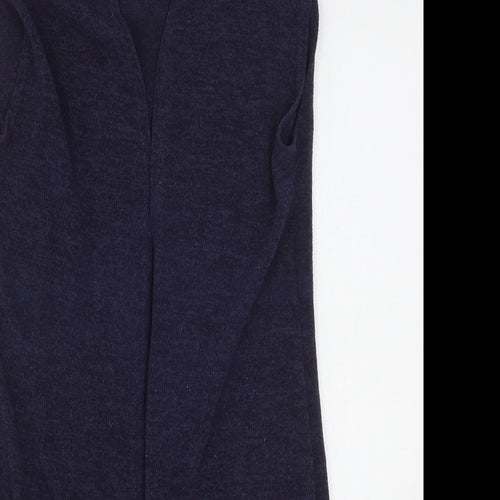 Daisy Eldridge Womens Blue V-Neck  Polyester Cardigan Jumper Size S