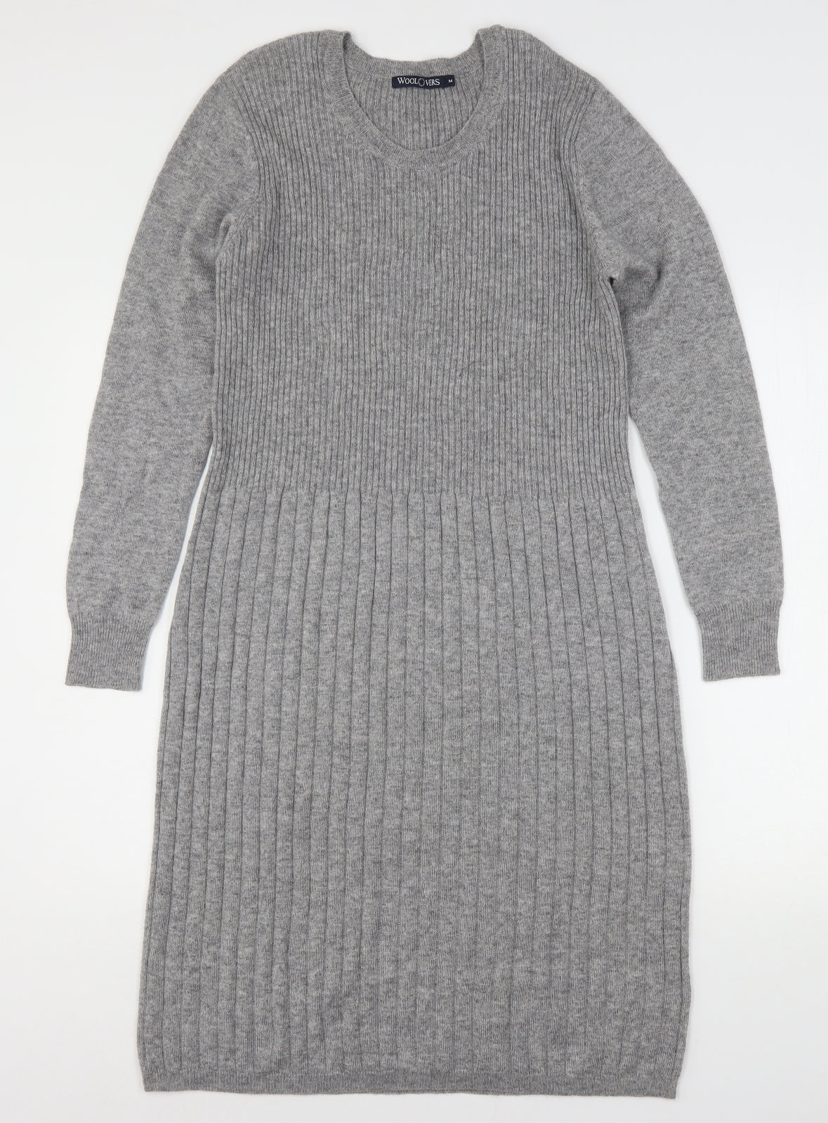 Woolovers Womens Grey  Wool Jumper Dress  Size M  Round Neck
