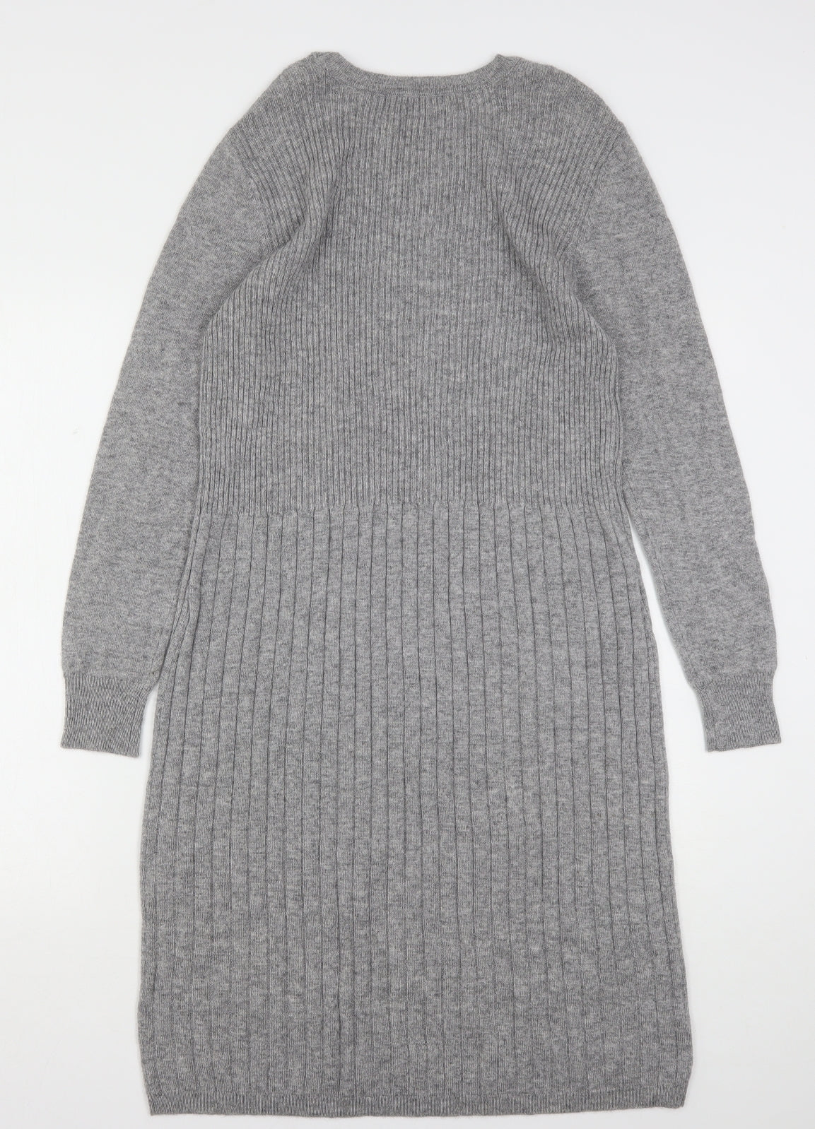 Woolovers Womens Grey  Wool Jumper Dress  Size M  Round Neck
