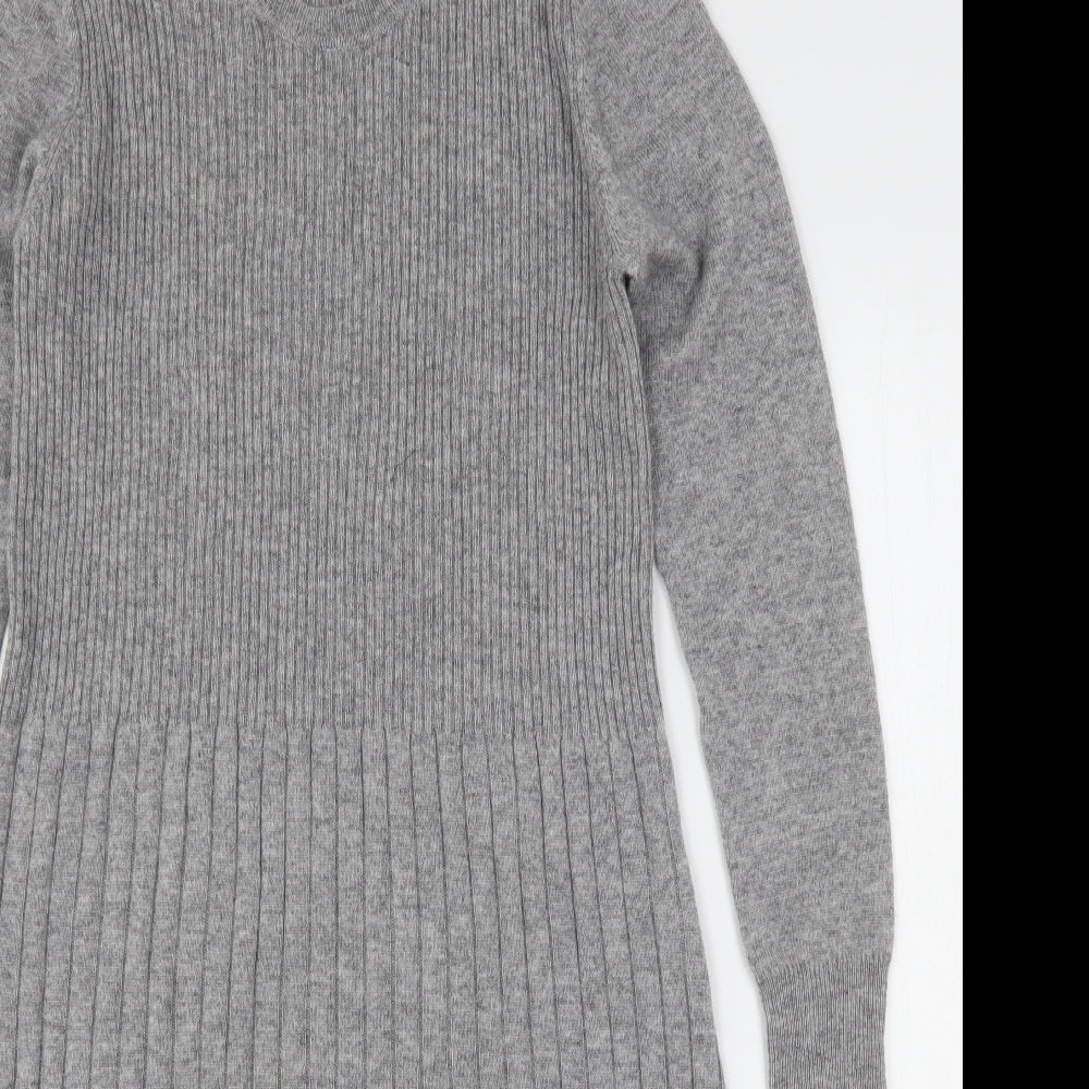 Woolovers Womens Grey  Wool Jumper Dress  Size M  Round Neck