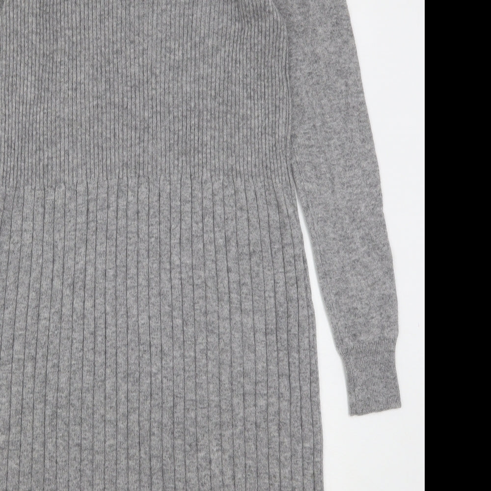 Woolovers Womens Grey  Wool Jumper Dress  Size M  Round Neck