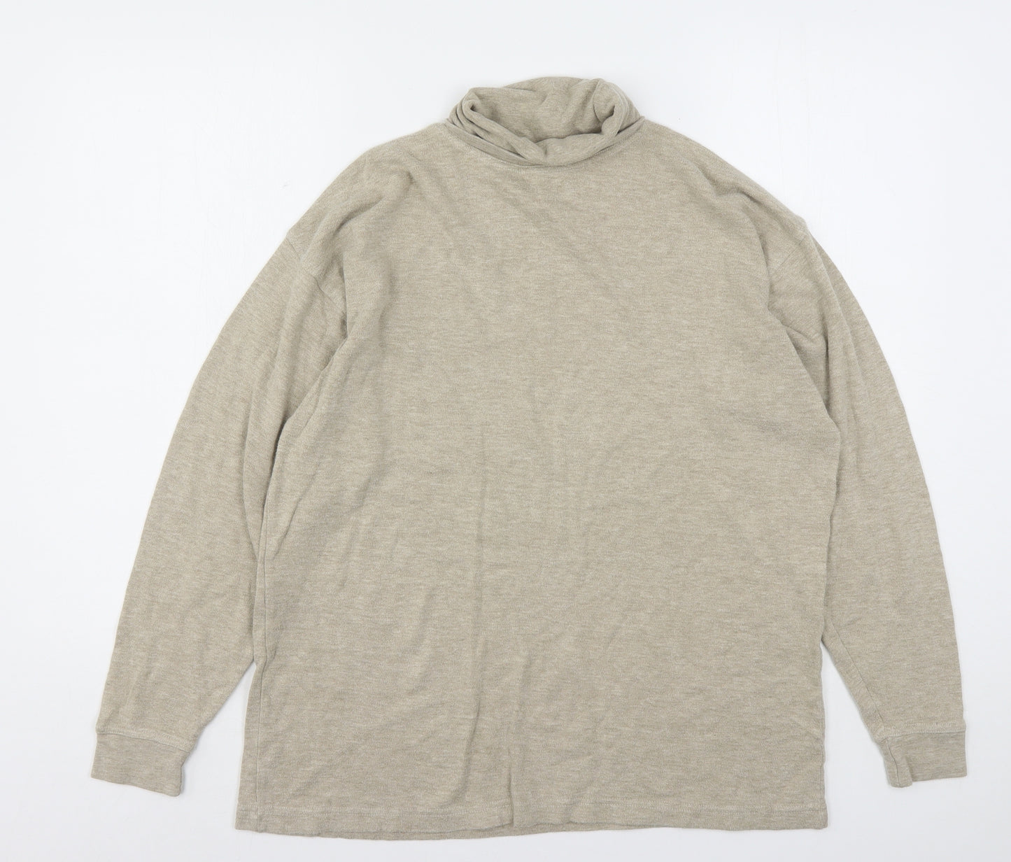 Country Trader Womens Beige Roll Neck  Cotton Pullover Jumper Size M