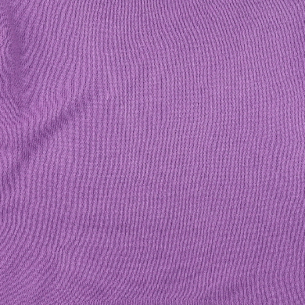 Damart Womens Purple V-Neck  Acrylic Pullover Jumper Size 18