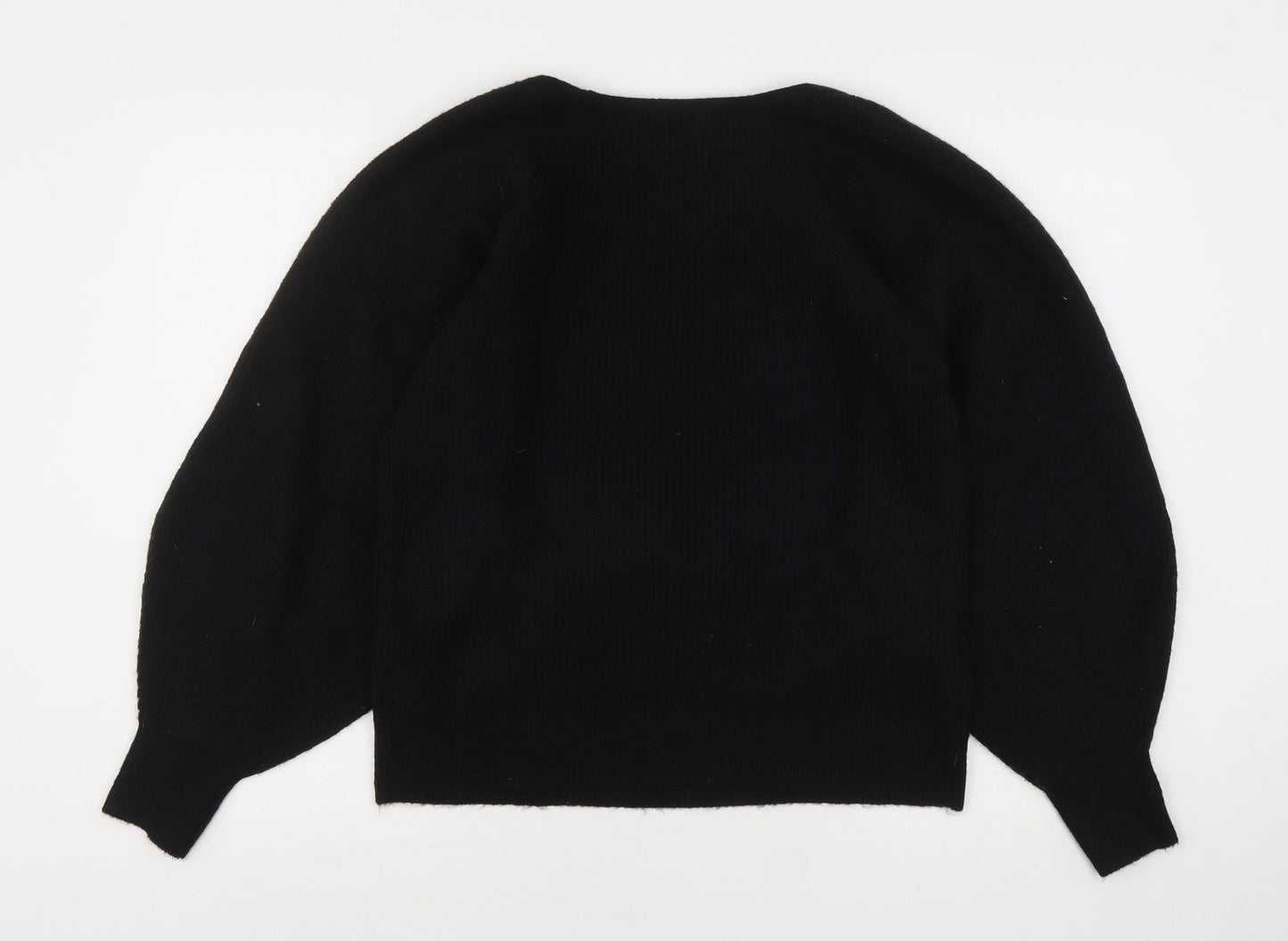 ASOS Womens Black Scoop Neck  Acrylic Pullover Jumper Size 14