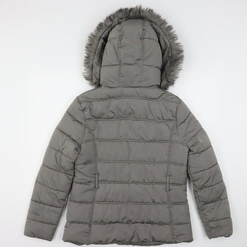 New Look Womens Grey   Parka Coat Size 14