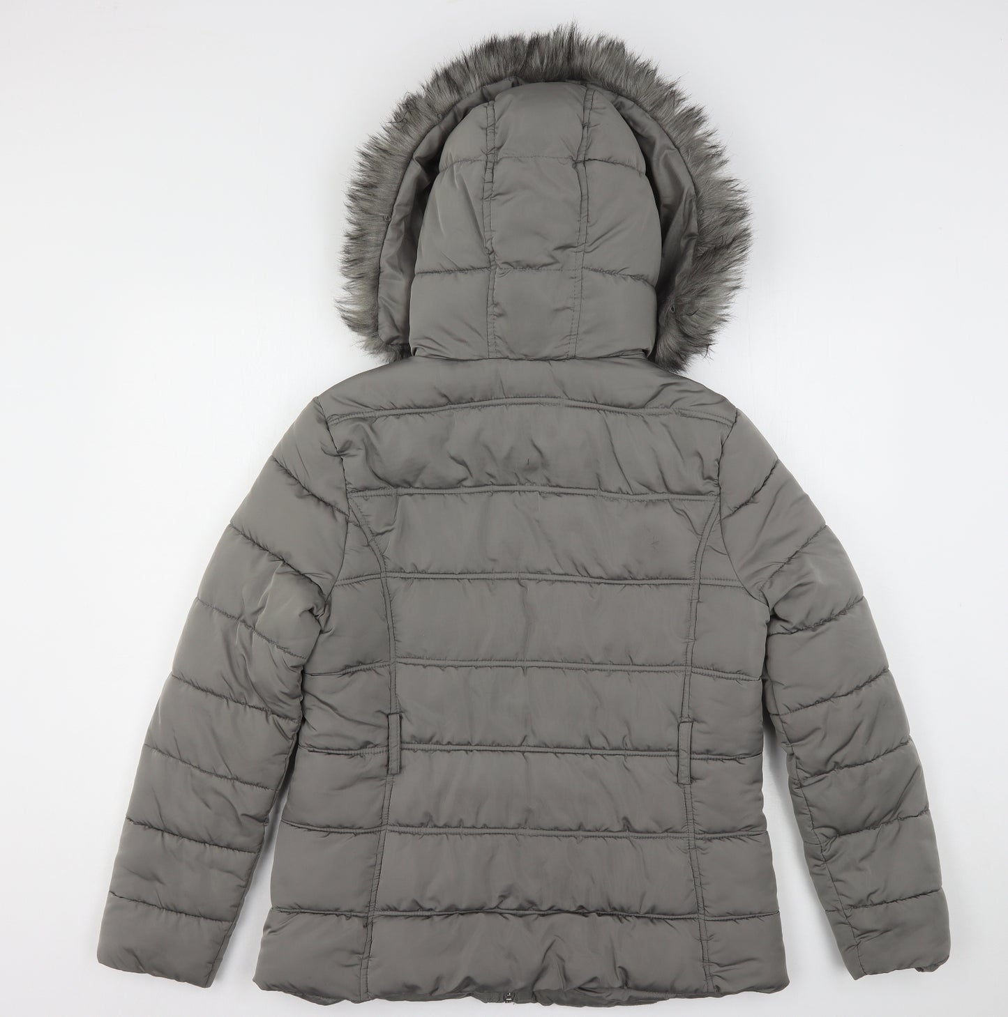 New Look Womens Grey   Parka Coat Size 14