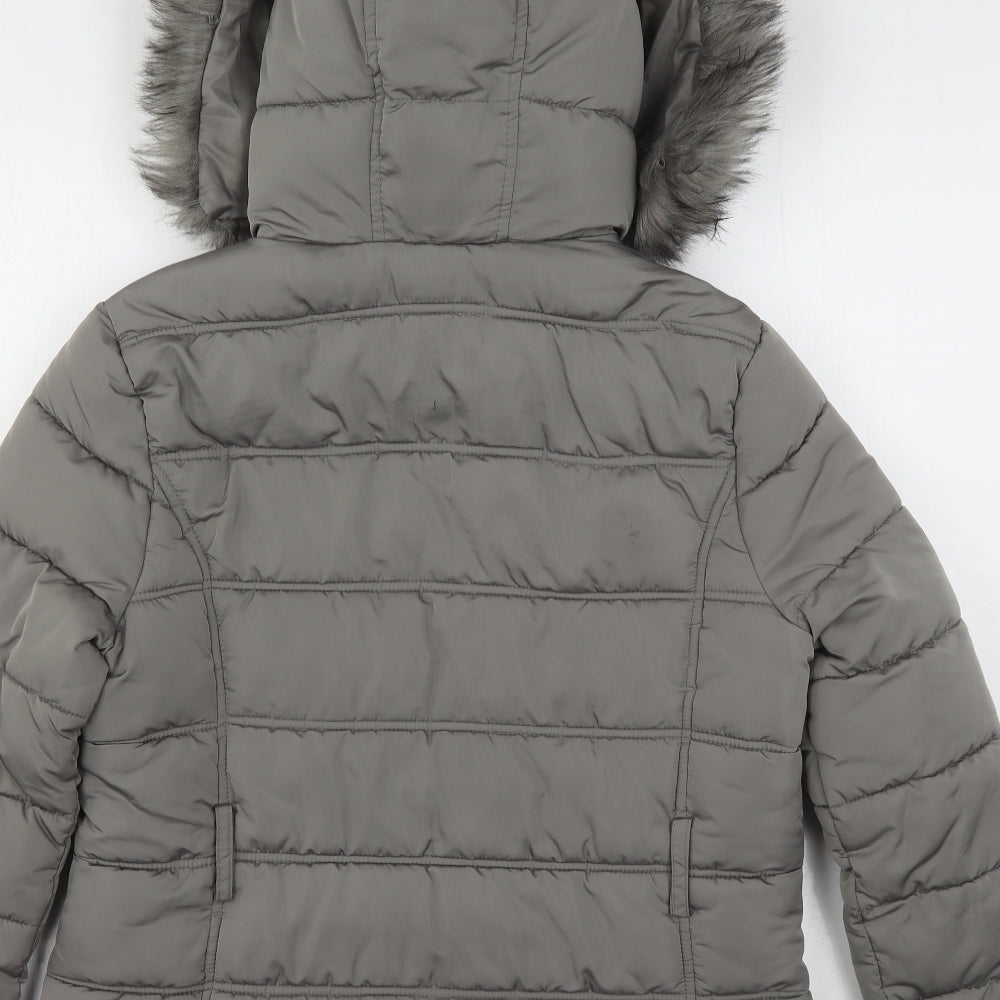 New Look Womens Grey   Parka Coat Size 14