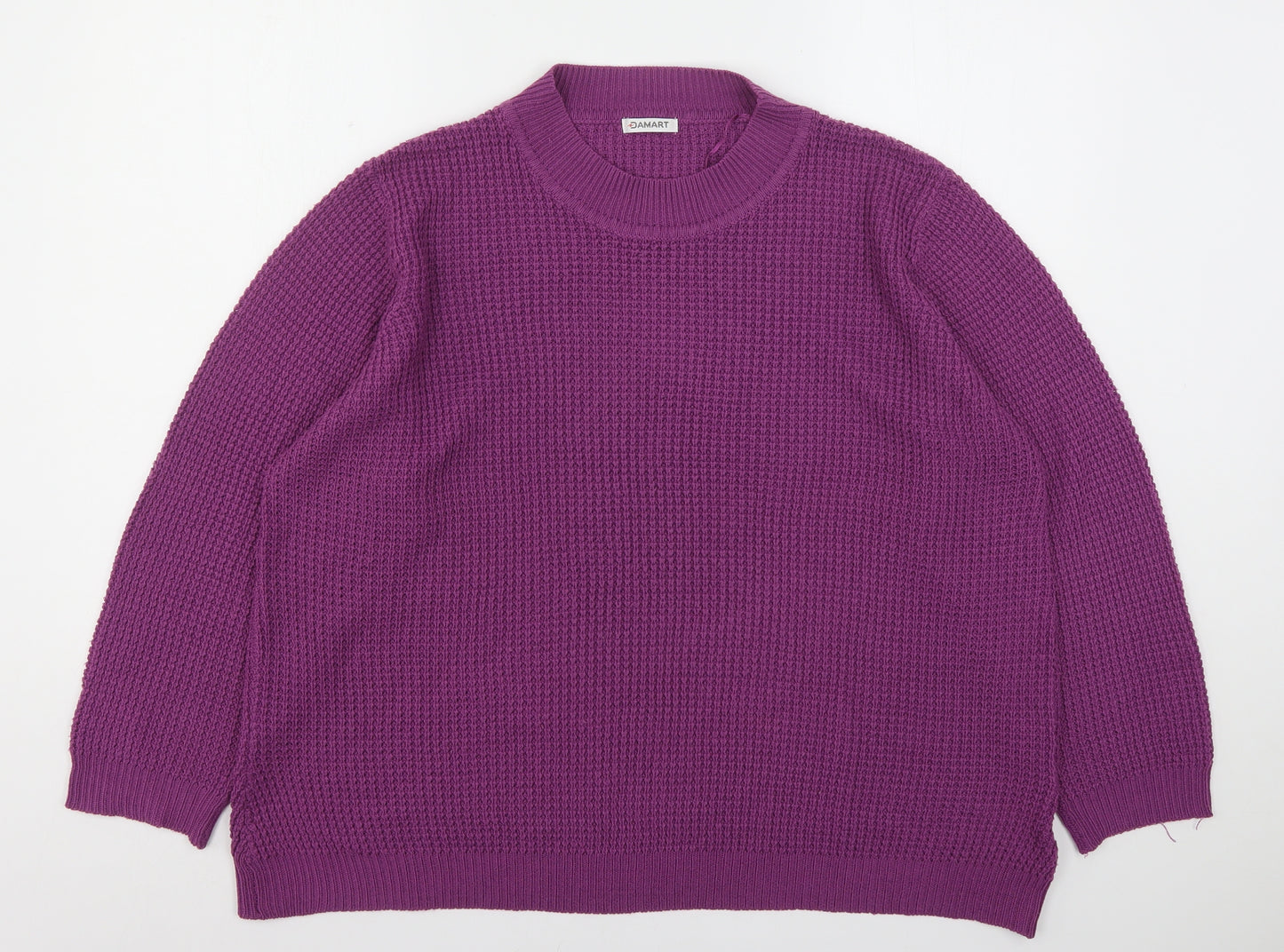 Damart Womens Purple Round Neck  Acrylic Pullover Jumper Size 22