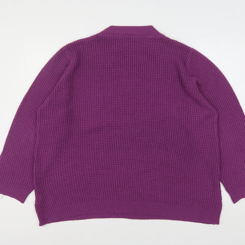 Damart Womens Purple Round Neck  Acrylic Pullover Jumper Size 22