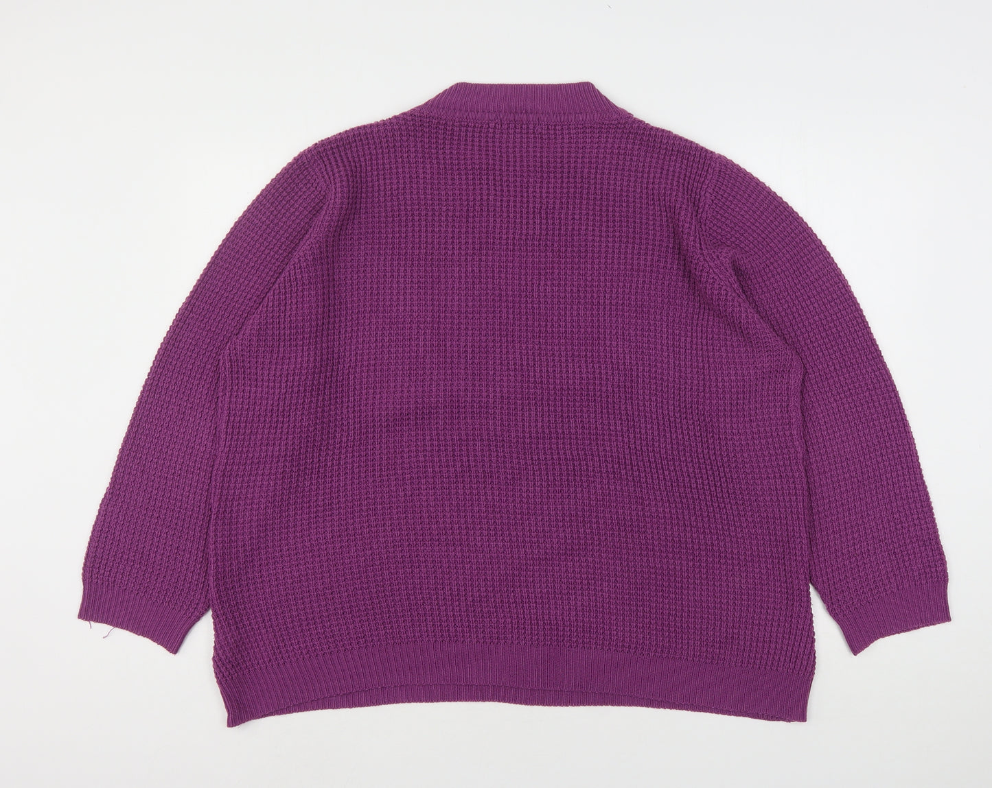 Damart Womens Purple Round Neck  Acrylic Pullover Jumper Size 22