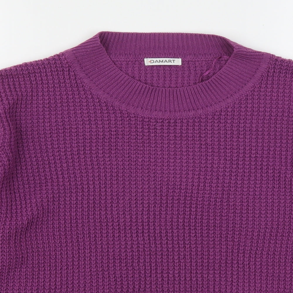 Damart Womens Purple Round Neck  Acrylic Pullover Jumper Size 22