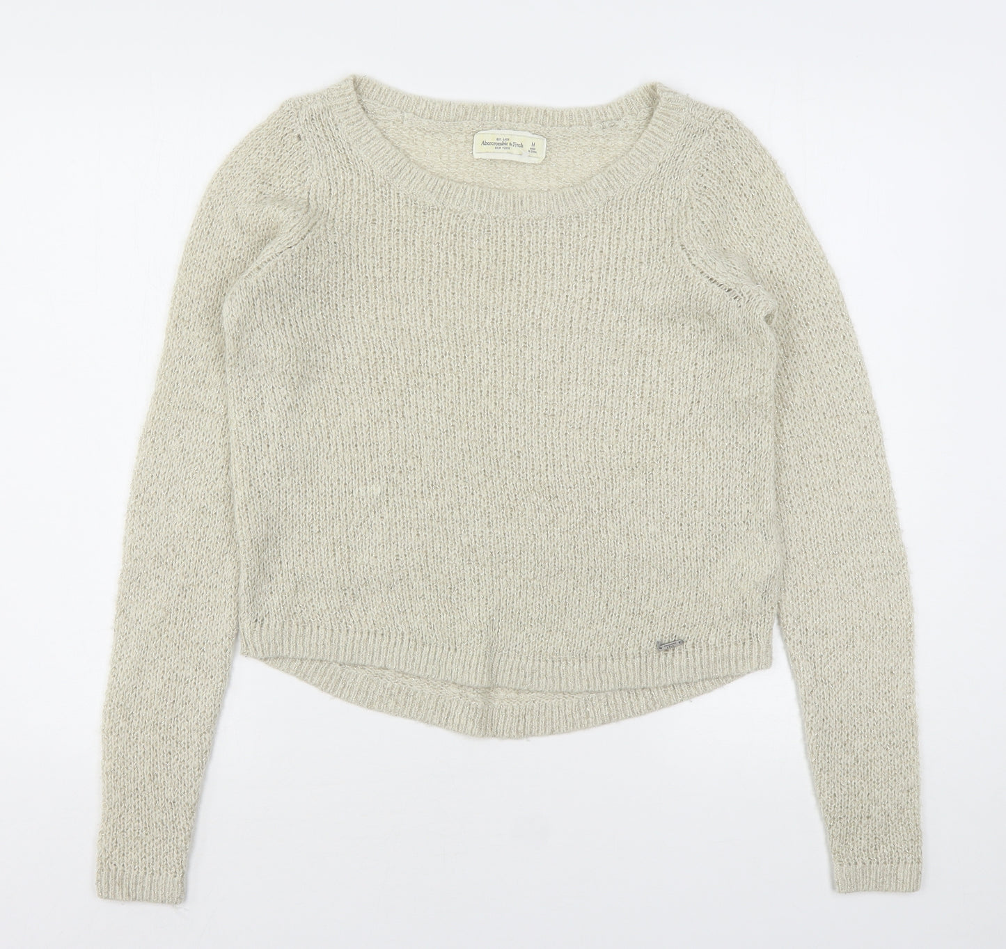 Abercrombie & Fitch Womens Beige Round Neck  Wool Pullover Jumper Size M