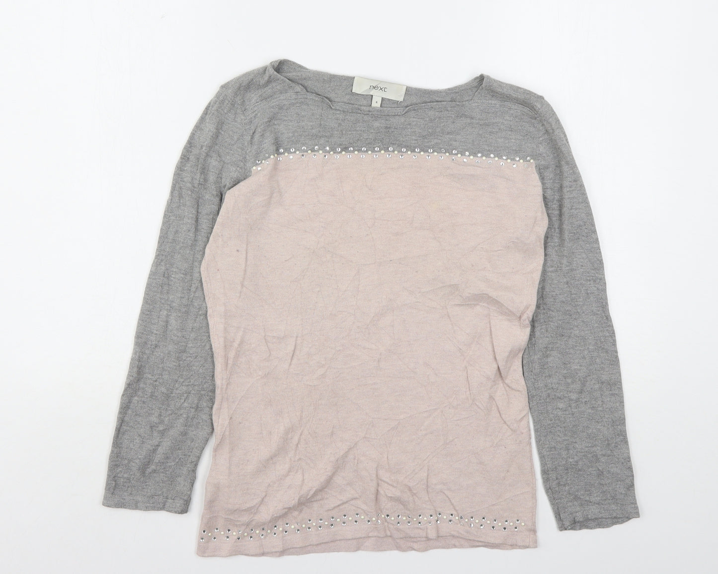 NEXT Womens Multicoloured Round Neck  Cotton Pullover Jumper Size 6