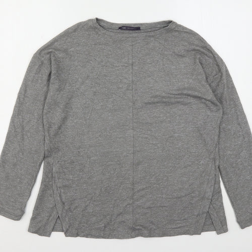 Marks and Spencer Womens Grey Round Neck  Viscose Pullover Jumper Size 12