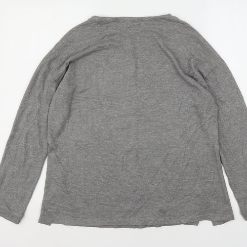 Marks and Spencer Womens Grey Round Neck  Viscose Pullover Jumper Size 12