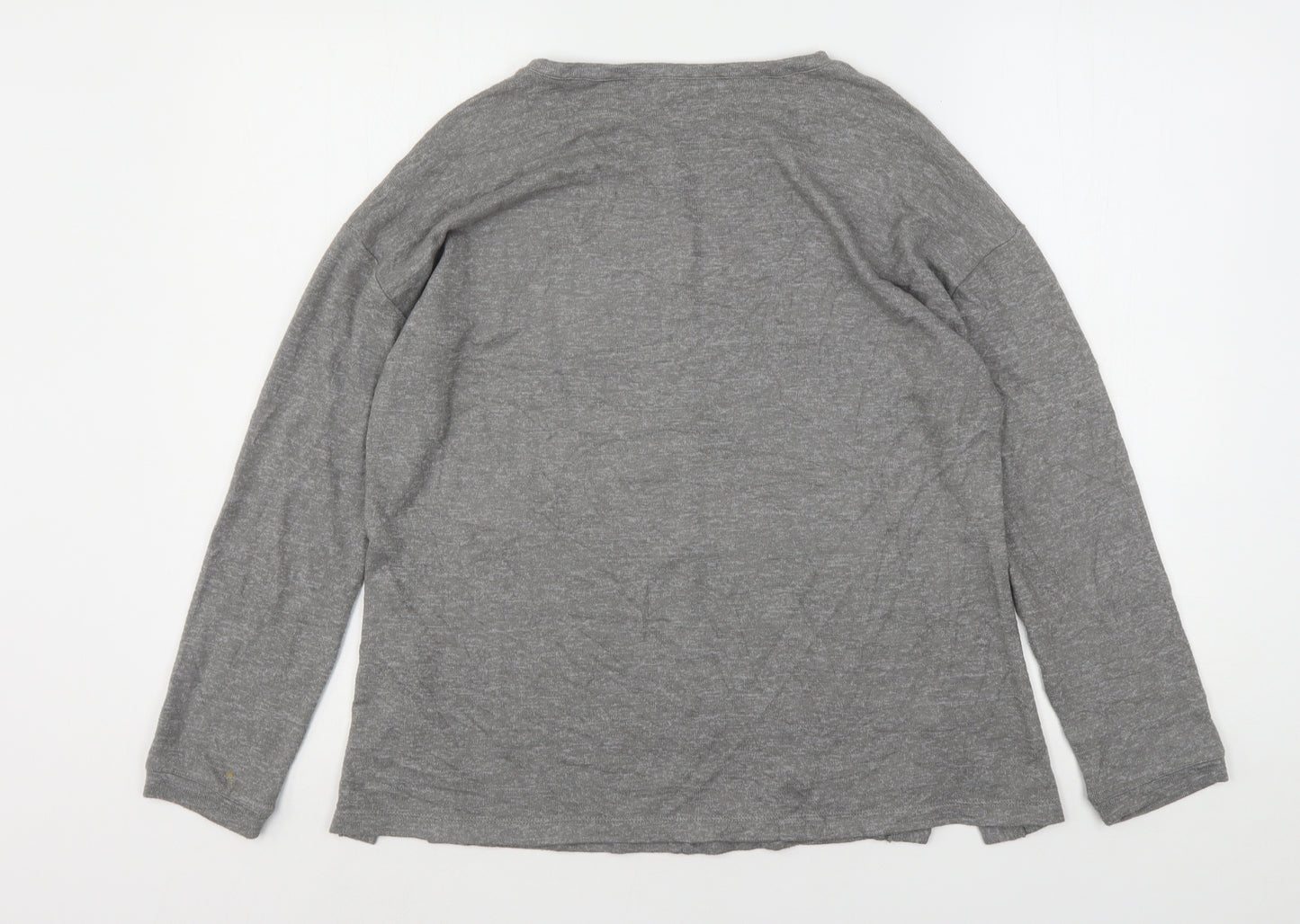 Marks and Spencer Womens Grey Round Neck  Viscose Pullover Jumper Size 12