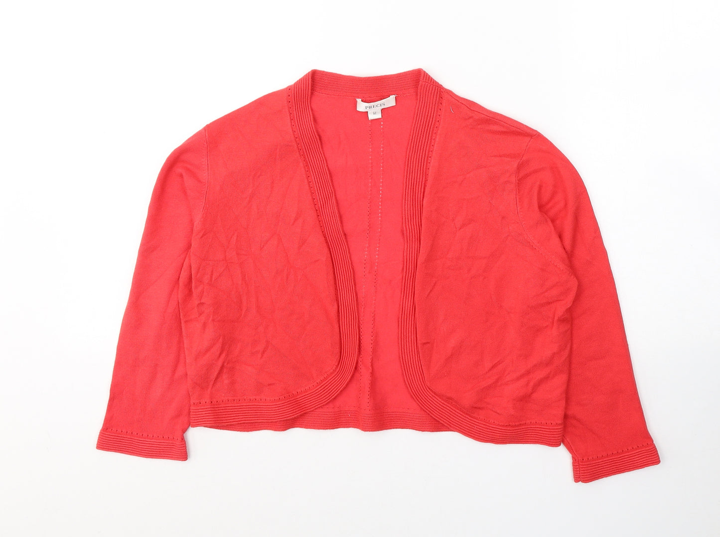 Precis Womens Red V-Neck  Viscose Cardigan Jumper Size M