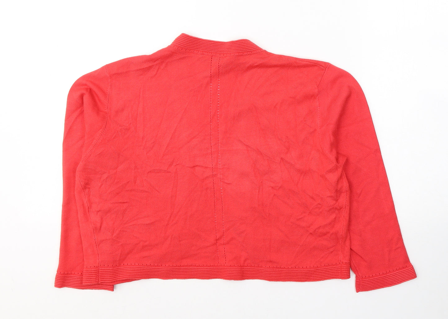 Precis Womens Red V-Neck  Viscose Cardigan Jumper Size M