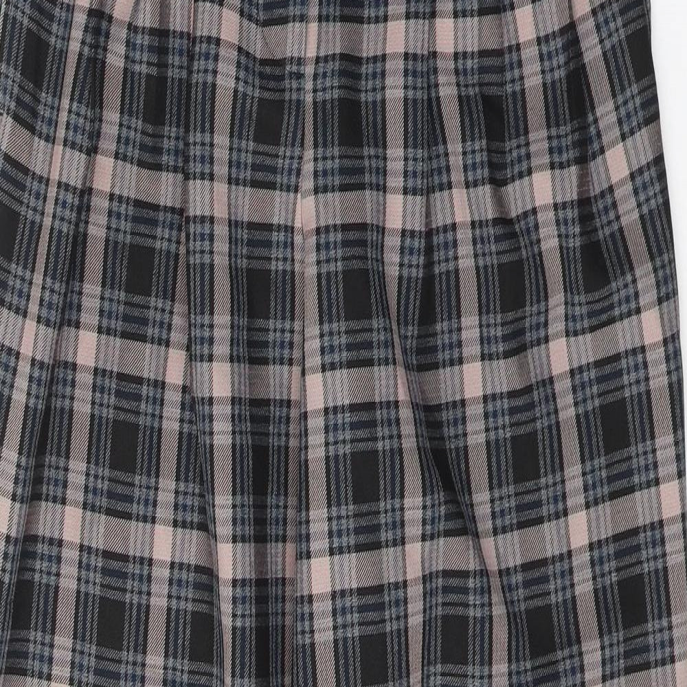 Primark Womens Blue Plaid Polyester Trousers  Size 8 L30 in Regular