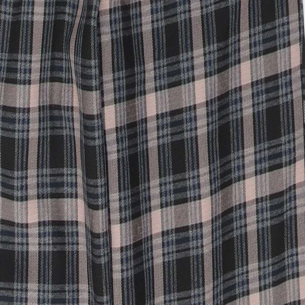 Primark Womens Blue Plaid Polyester Trousers  Size 8 L30 in Regular