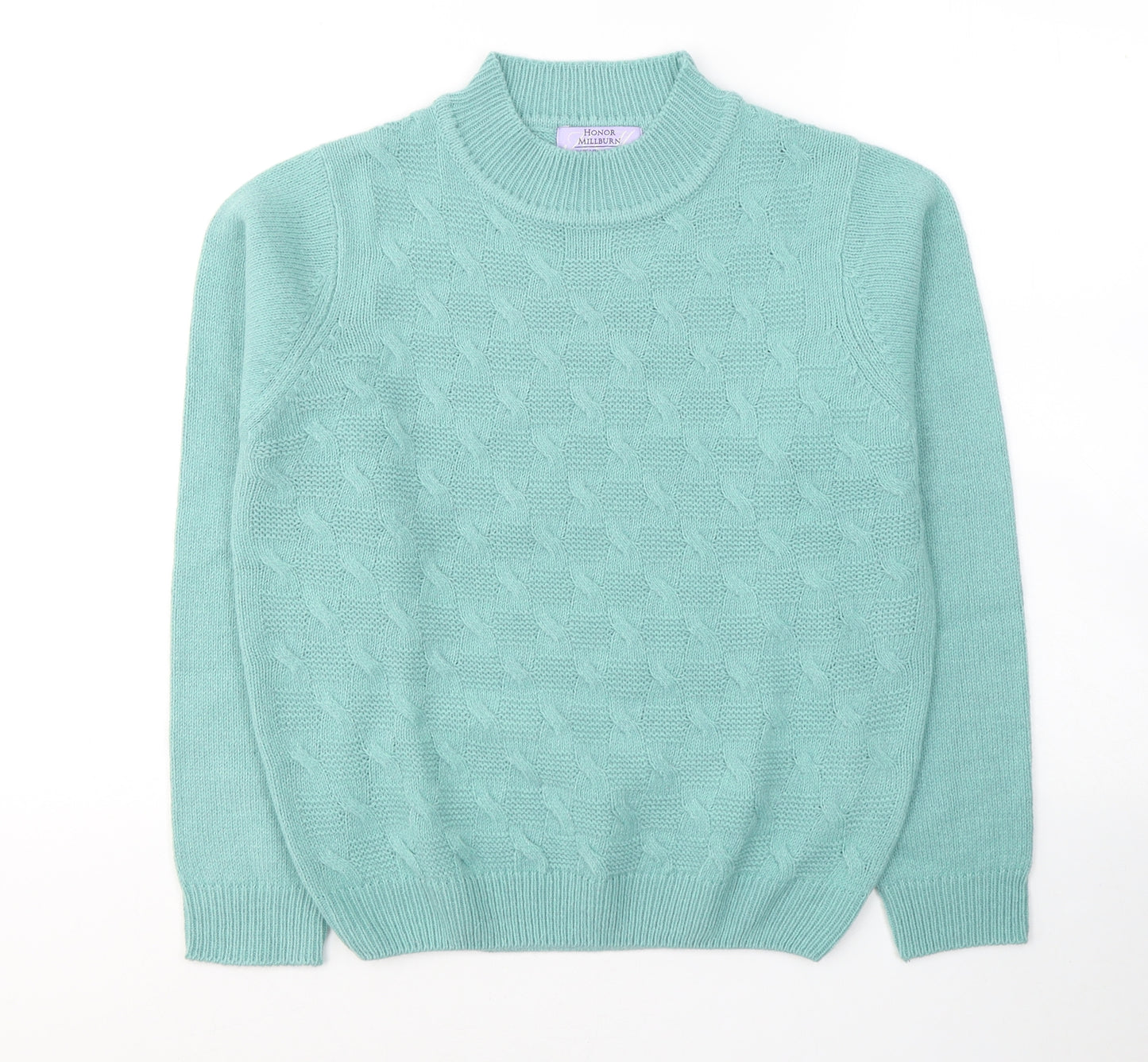 Honor Millburn Womens Green Round Neck  Acrylic Pullover Jumper Size 10