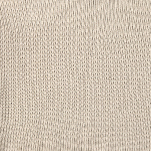 Missguided Womens Beige Boat Neck  Acrylic Pullover Jumper Size S